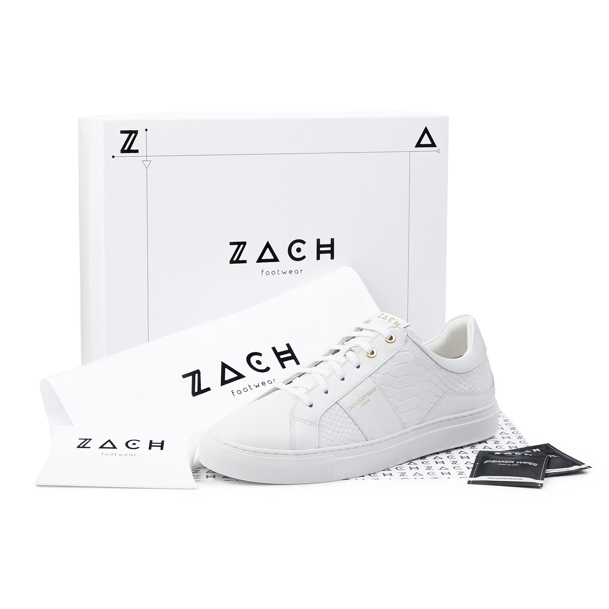Ascot Shoe in White With Carepackage